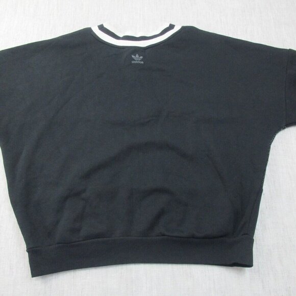 adidas Sweatshirt Womens Medium Black Lined Fleece Long Sleeve Adibreak V Neck‎ - Picture 3 of 12